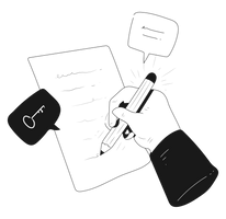 business start up keywording write hand gesture signature type